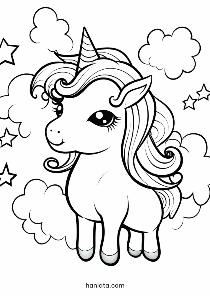 Latihan Mewarna Unicorn [Coloring Pages] - Haniata