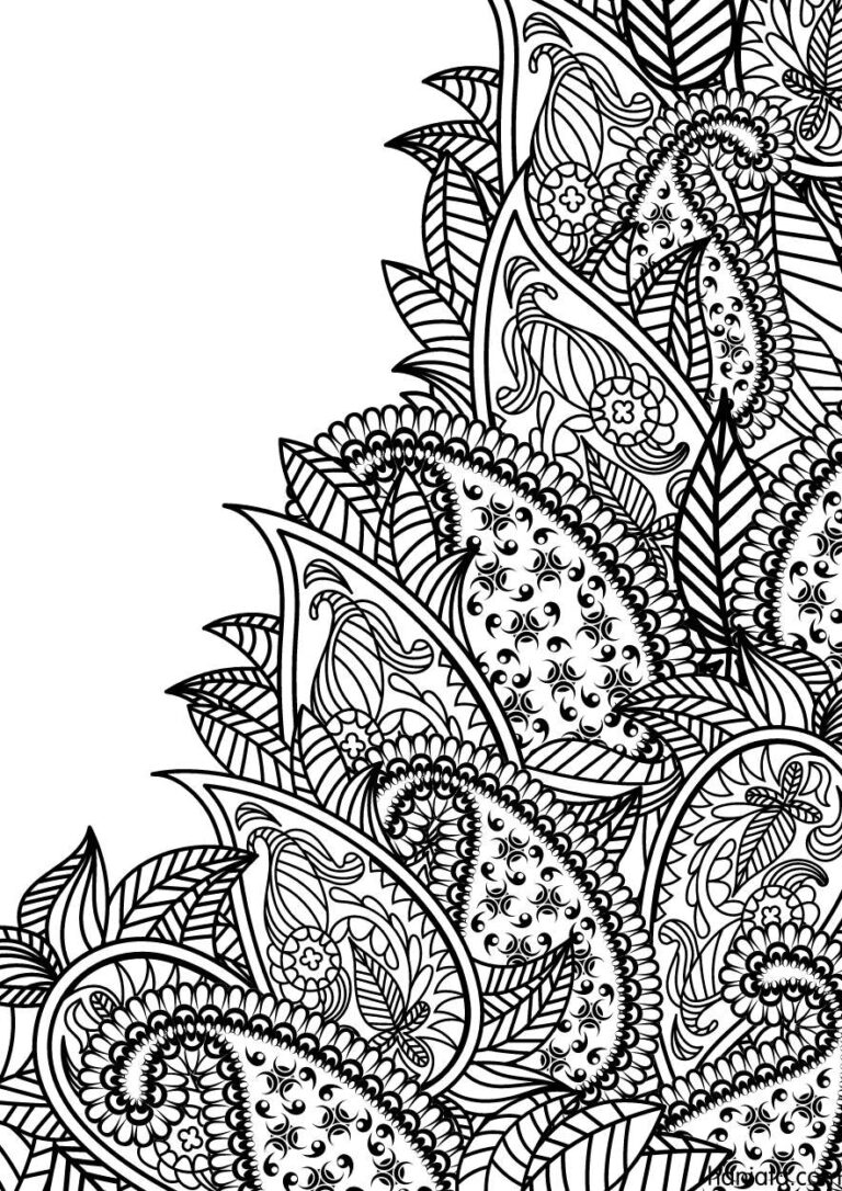 Halaman Mewarna Untuk Orang Dewasa. Floral Coloring Pages For Adults ...